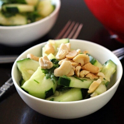 Thai Cucumber Salad in a bowl.