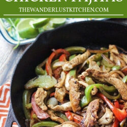 Tequila Lime Chicken Fajitas Recipe Pin