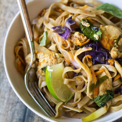 A bowl with Pad Kee Mao.