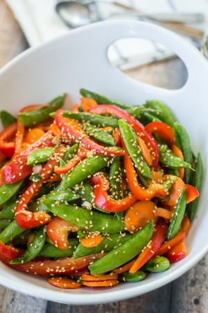 5 Minute Asian Snap Pea Salad Recipe - The Wanderlust Kitchen