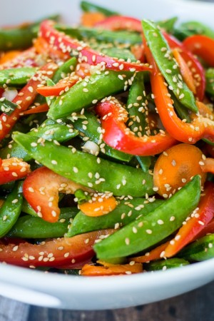 5 Minute Asian Snap Pea Salad Recipe - The Wanderlust Kitchen