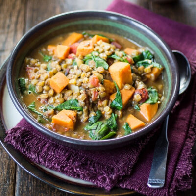 A bowl of creamy Ethiopian lentils.