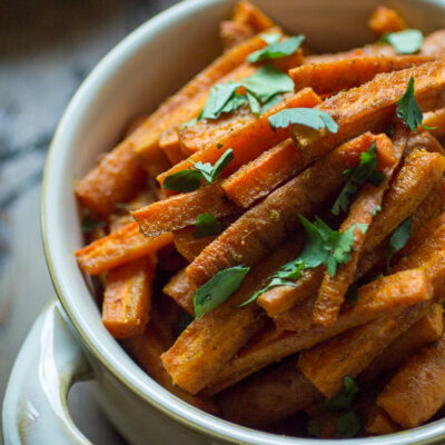 A bowl of curried carrots.