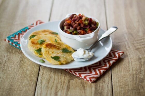 Cheesy Colombian Corn Cakes (Arepas) - The Wanderlust Kitchen