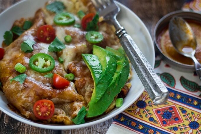 Chicken Enchiladas Colorado - The Wanderlust Kitchen