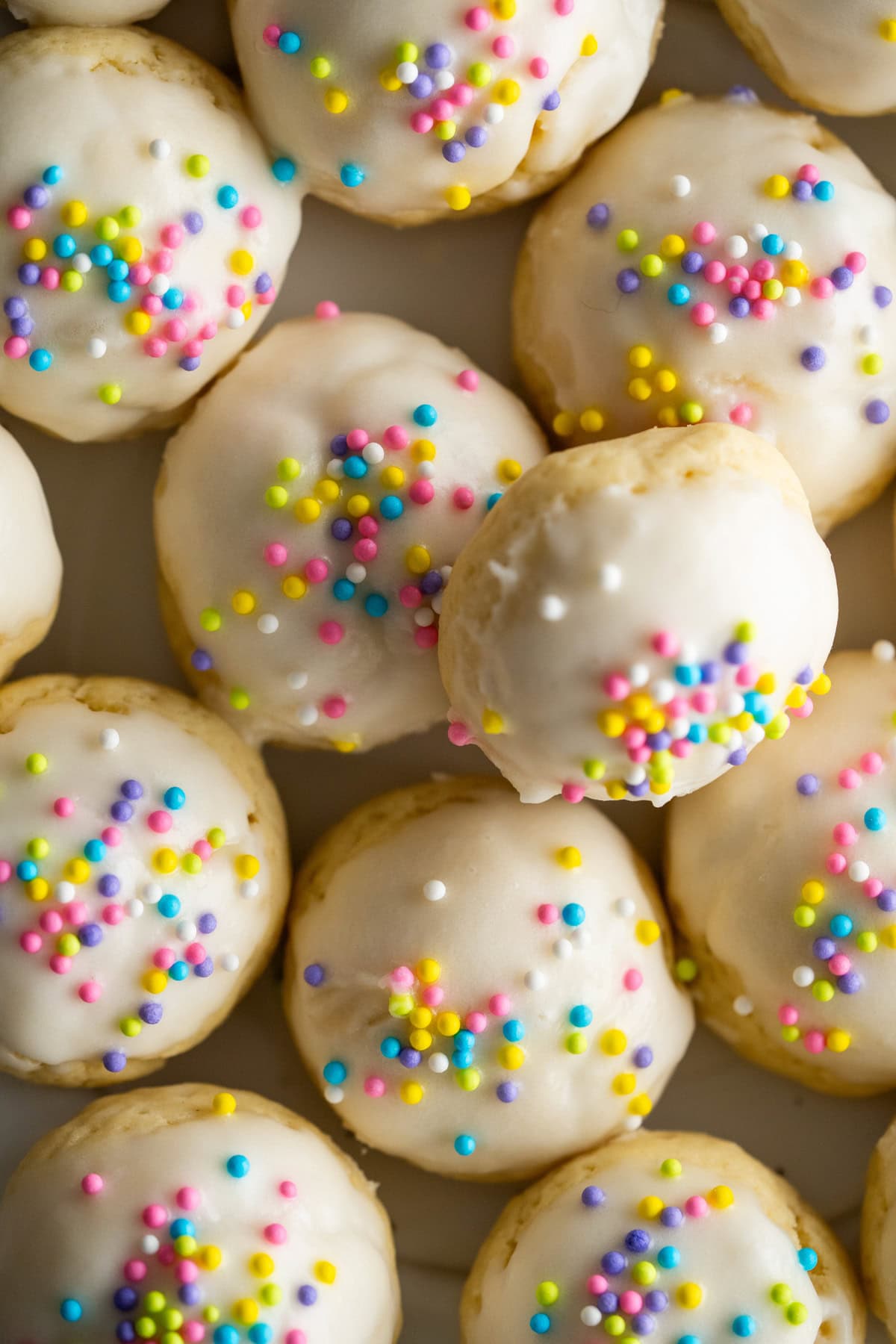 Italian Easter cookies on a white plate.
