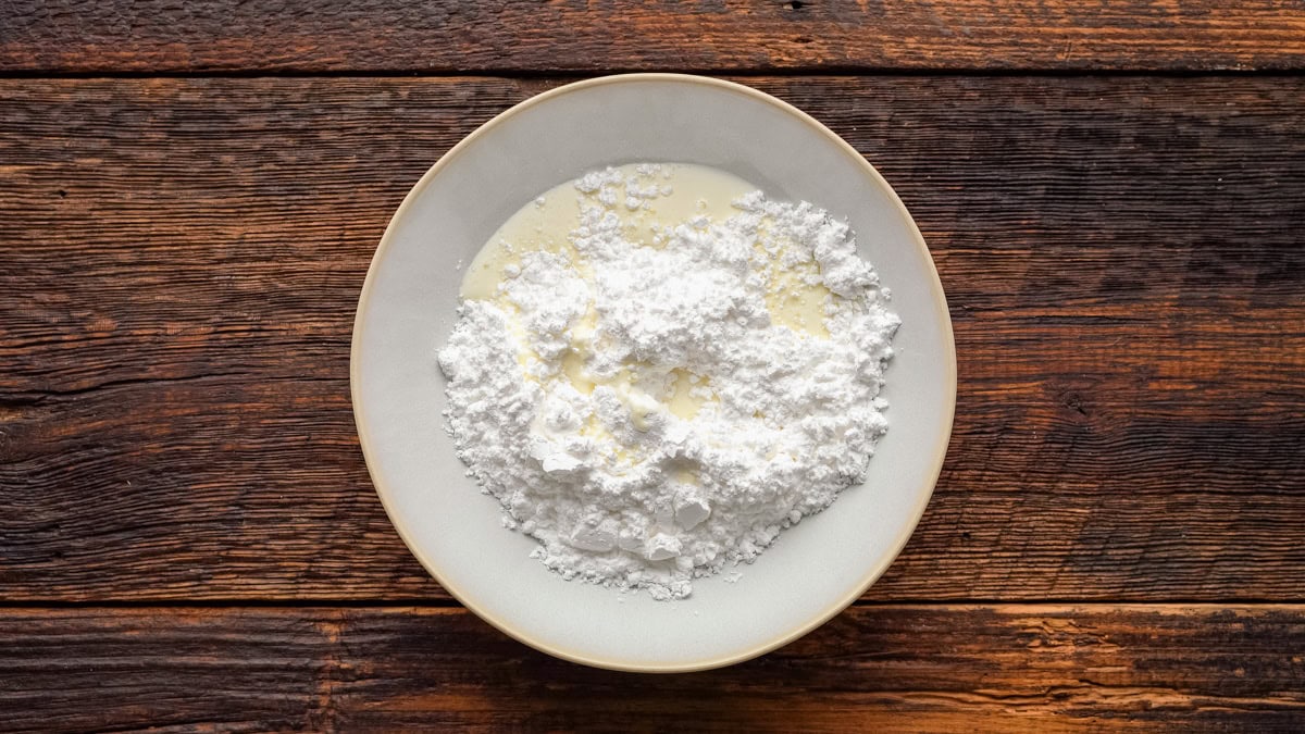 Ingredients for the glaze in a bowl.