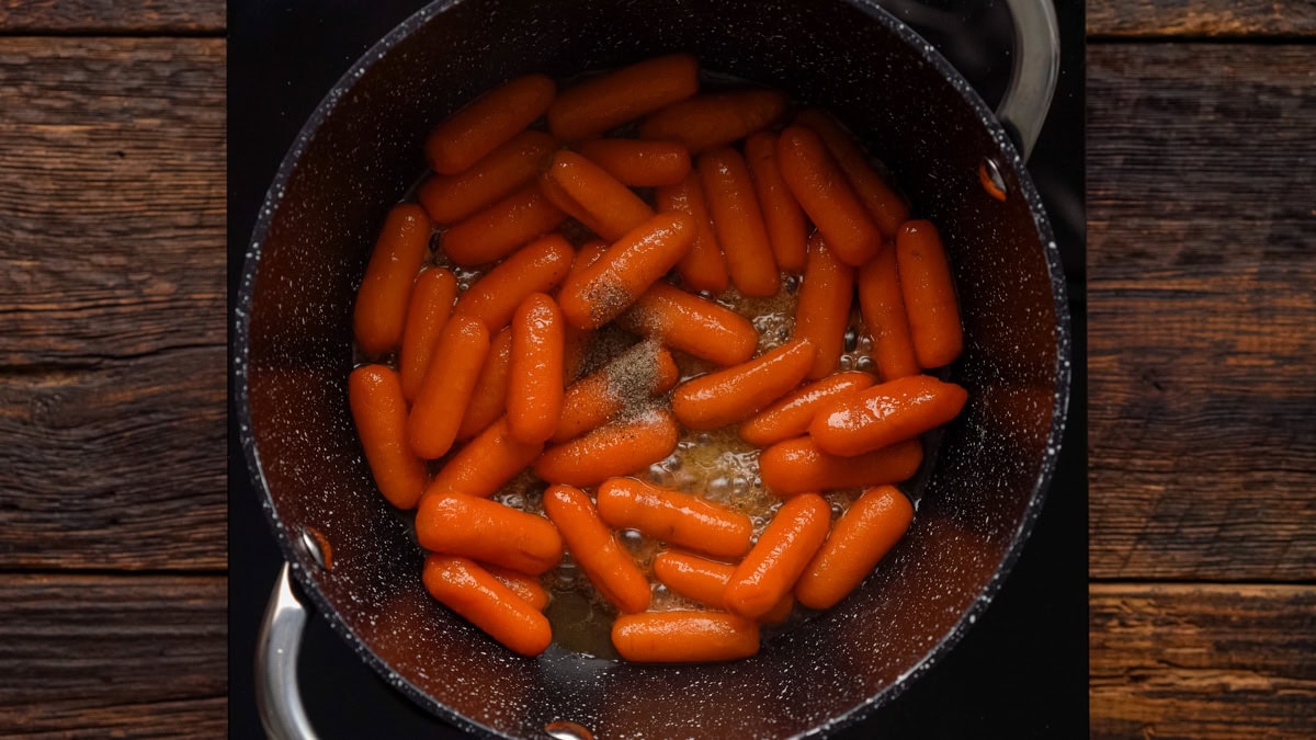 Salt and pepper added to the carrots.