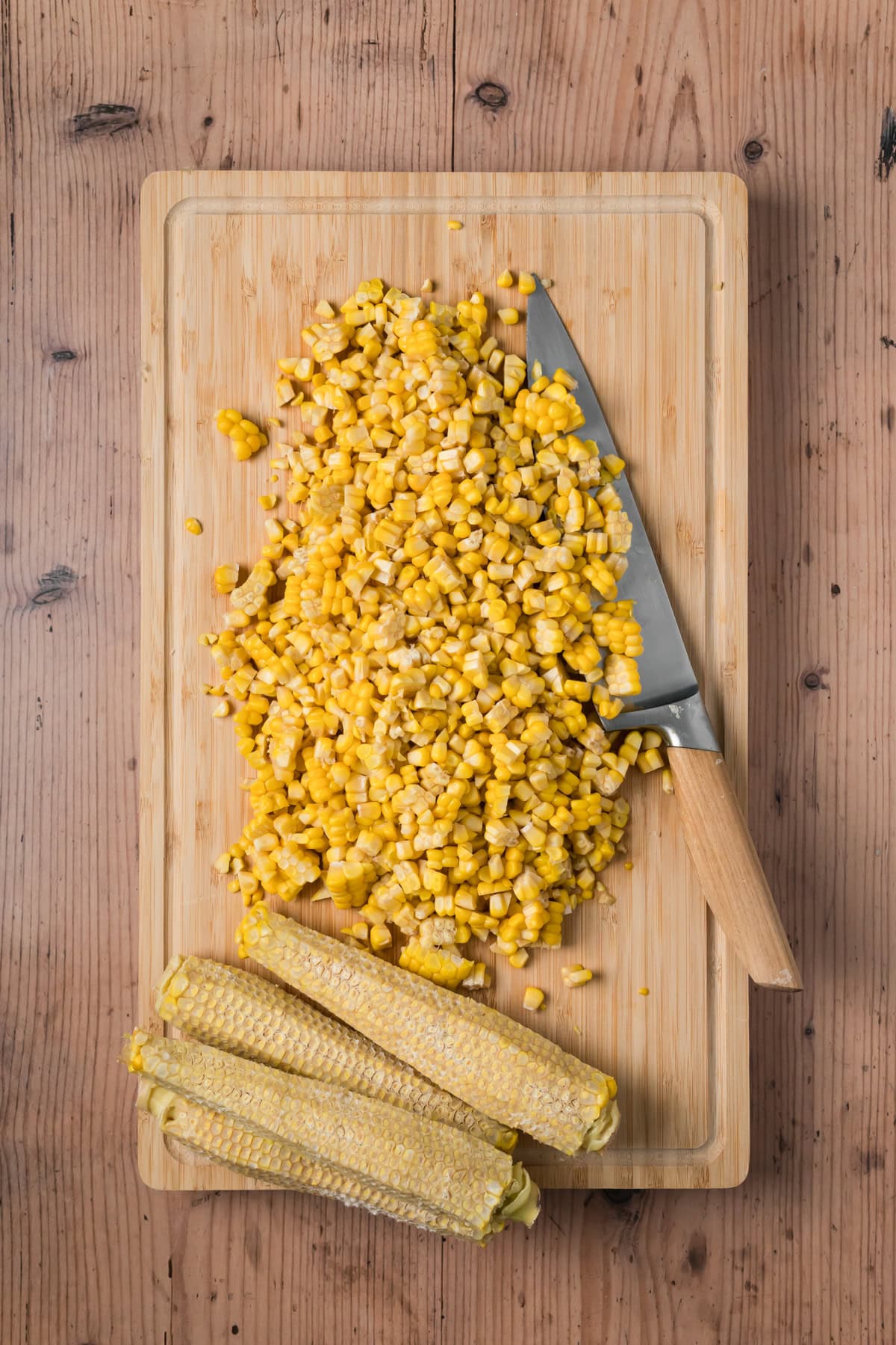 Corn kernels cut off of the ears of corn.