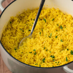 Amp up your side dishes with this Turmeric Rice recipe. Made with pantry staples, it transforms ordinary rice into a fluffy and fragrant dish that everyone will love.