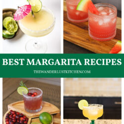Best Margarita Recipes with four different margarita photos.