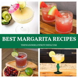 Best Margarita Recipes with four different margarita photos.
