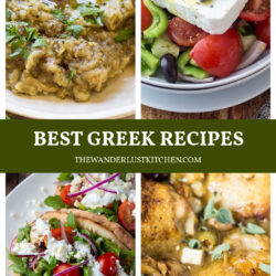 Best Greek Recipes showing four recipe photos.