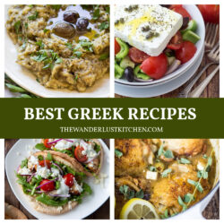 Best Greek Recipes showing four recipe photos.