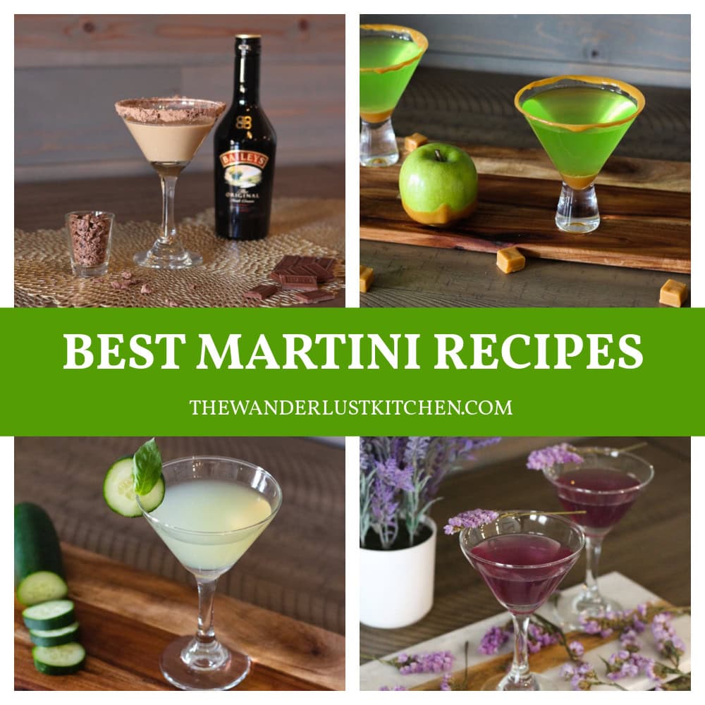 Martini Recipes showing four recipe photos.