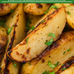 These Greek Lemon Potatoes are tender and golden with bright citrus flavor, savory herbs, and irresistibly crisp edges that everyone will love.