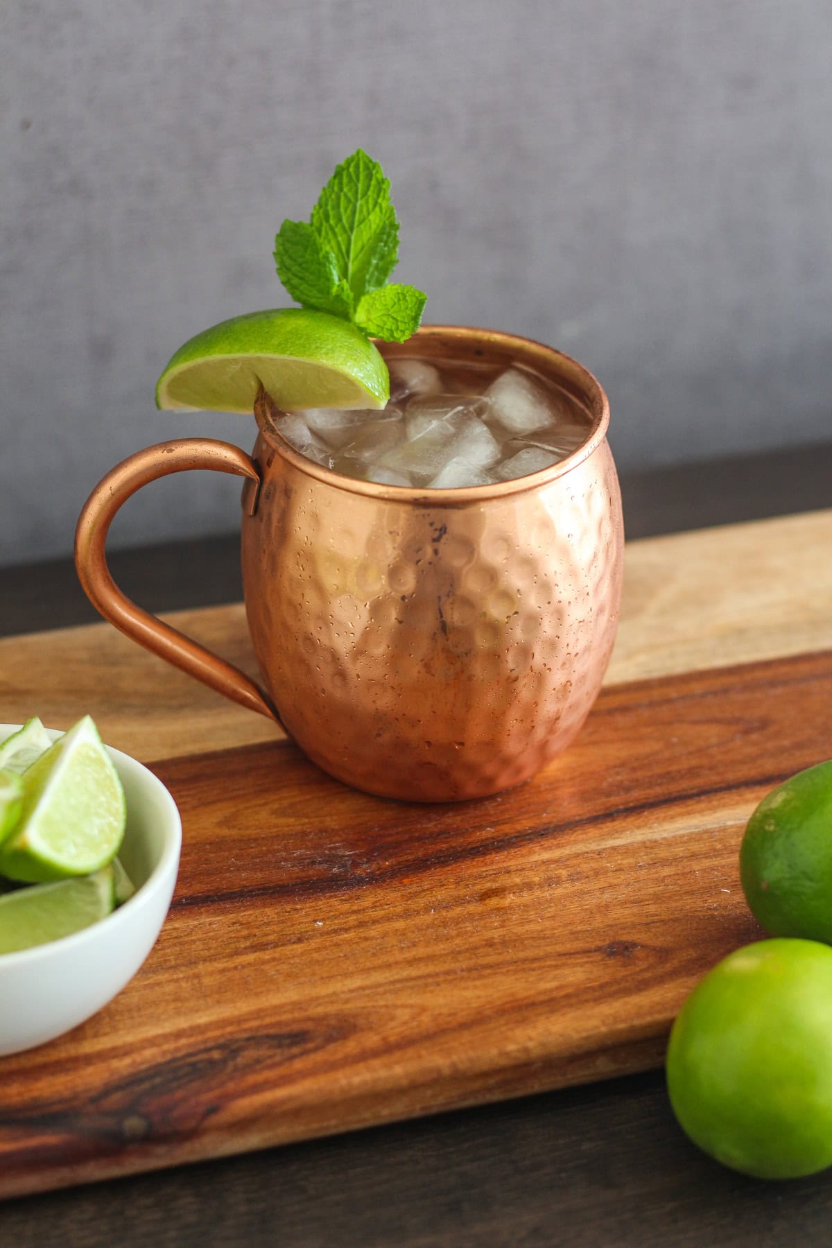 Kentucky mule in a copper mug.