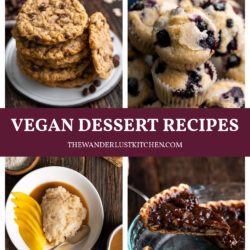 Vegan Dessert Recipes with four recipe photos.