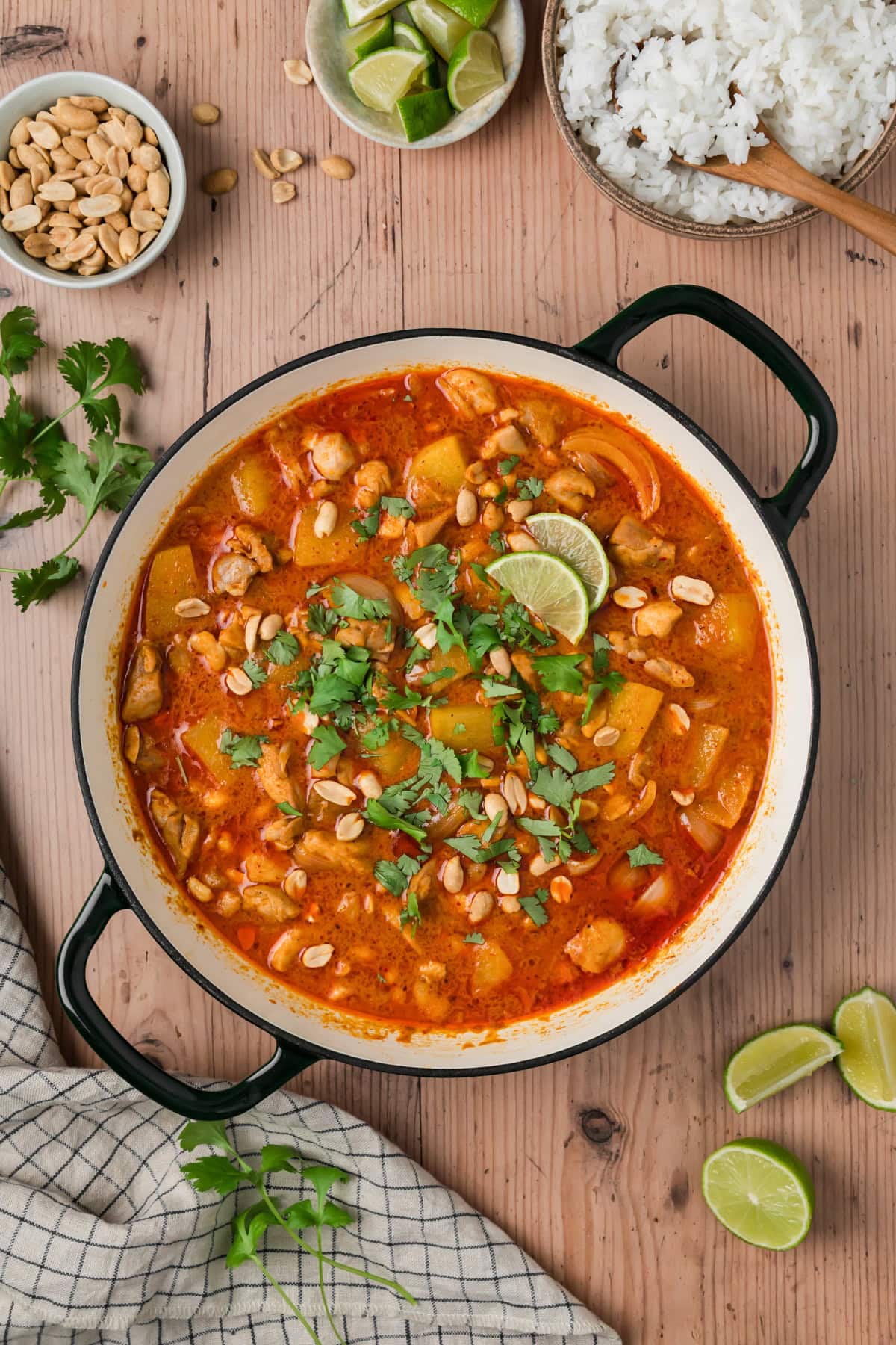 Massaman curry in a pot.