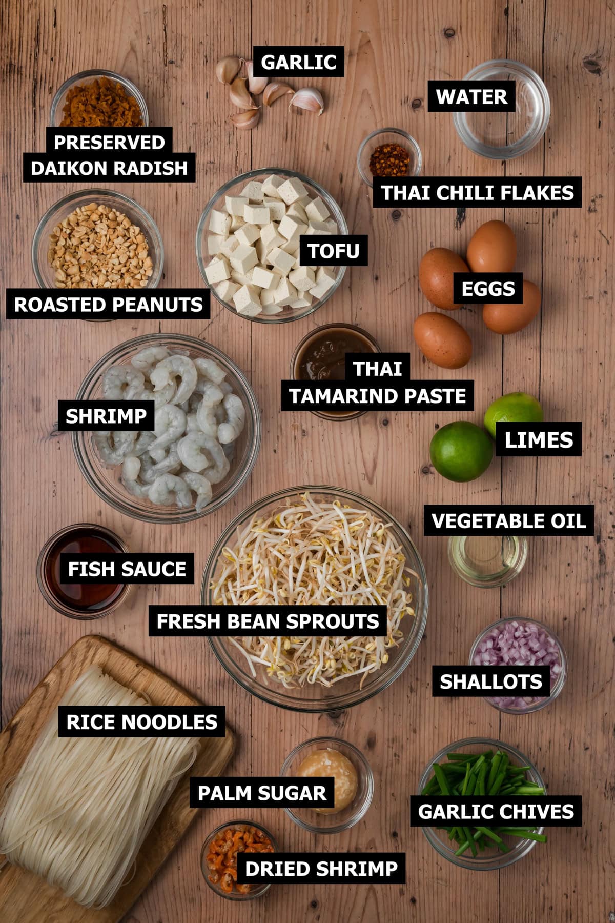 Ingredient for Shrimp Pad Thai