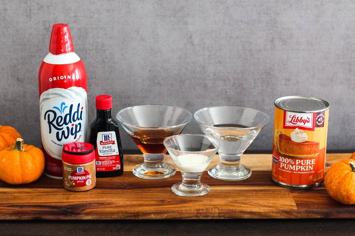 Ingredients for a Pumpkin martini.
